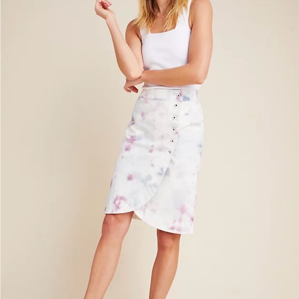 Anthropologie Kimmie Tie-Dyed Tulip Midi Skirt